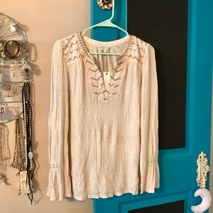 Lucky Brand Embroidered Thermal Top